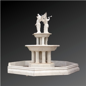 Female Stature White Marble Fountain