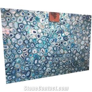 Luxury Blue Gemstone Semiprecious Stone Agate Jade Slab