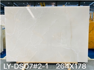 16Mm Thickness China Natural Snow White Onyx Slabs&Tiles