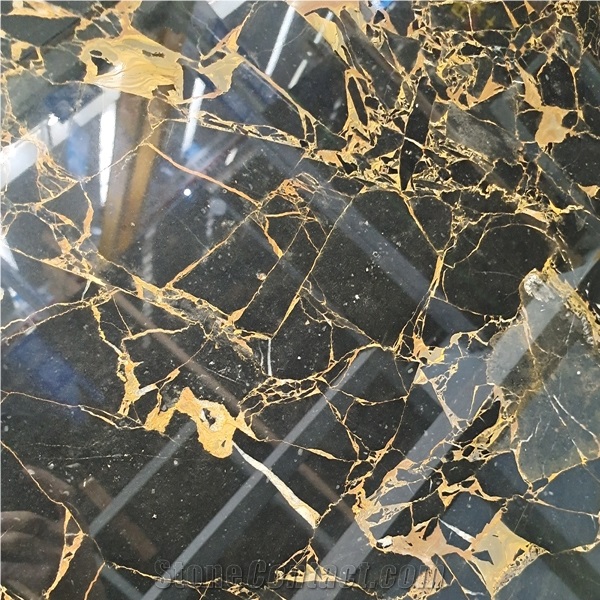 China Athens Portoro Marble Nero Portoro With Gold Veins