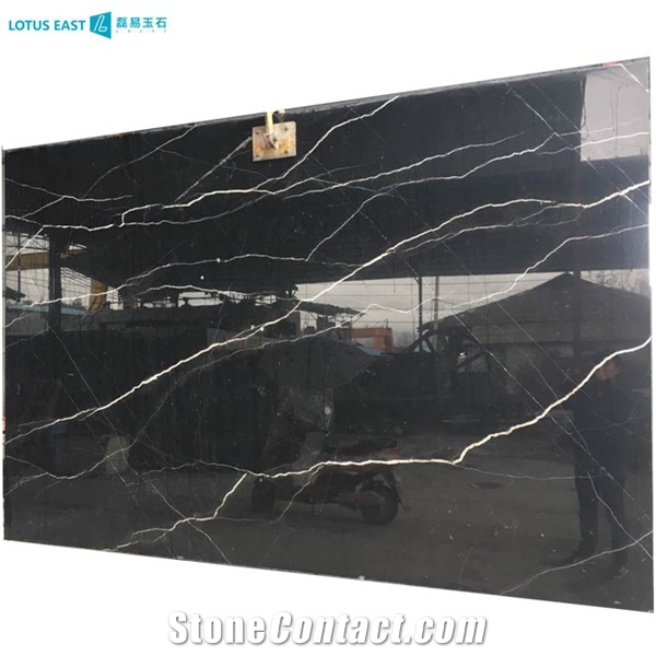 China Black Marquina Nero Marquina Marble Slabs