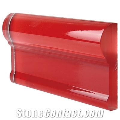 Mg Glass Ruby Red Glossy 3X6 Chair Rail Ii