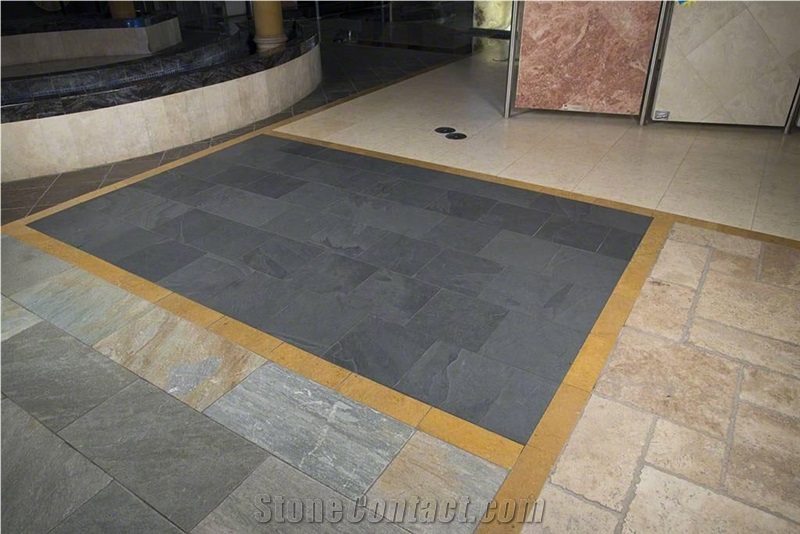 Montauk Black Slate Tile 24X24 Gauged 0.4 Inch