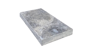 Silver Travertine Paver 8X16 Tumbled