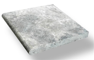 Silver Travertine Pool Coping 16X24 Tumbled Bullnose 3Cm