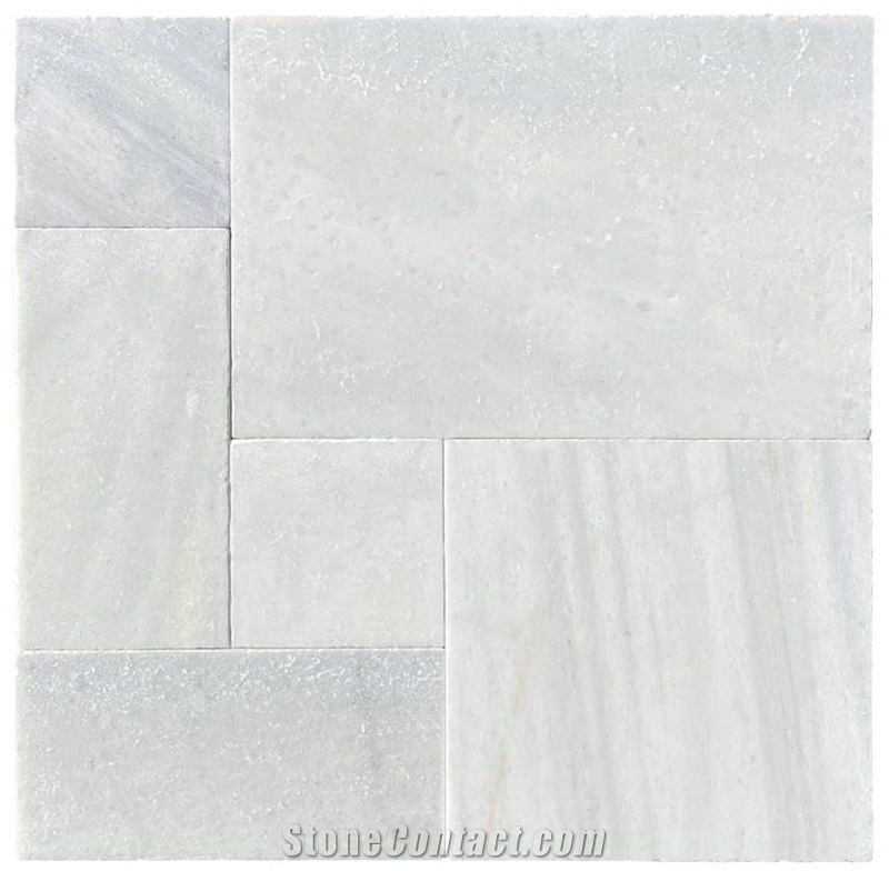 White Marble French Pattern Leathered 3 Cm
