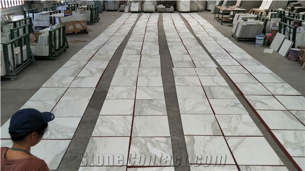Italy Calacatta White Marble Calacatta Marble Cut To Size