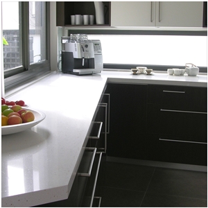 Jazz White Artfical Quartz Kitchen Top