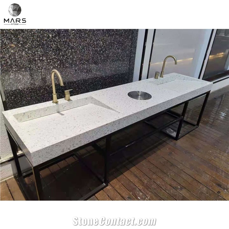 Bathroom Customized Vanity Top Basin Terrazzo 