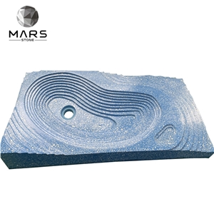 Blue Terrazzo Stone Bathroom Basin Sink Modern Design