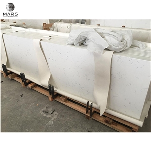 Engineered Artificial Carrara White Quartz Eased Countertop