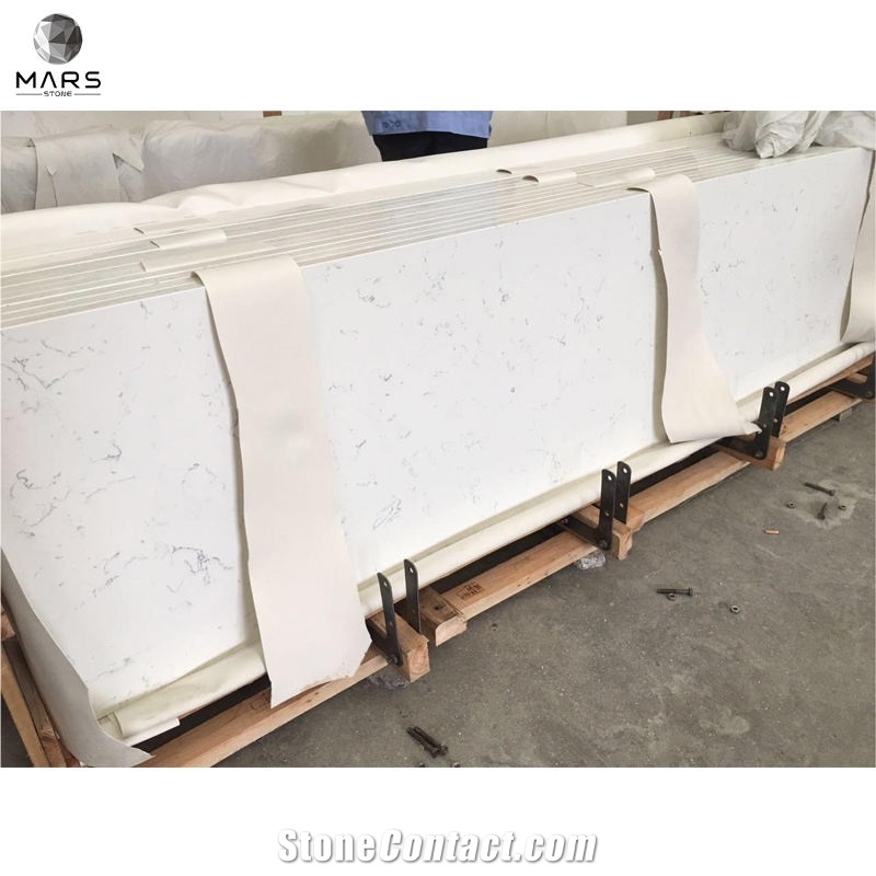 Engineered Artificial Carrara White Quartz Eased  Countertop