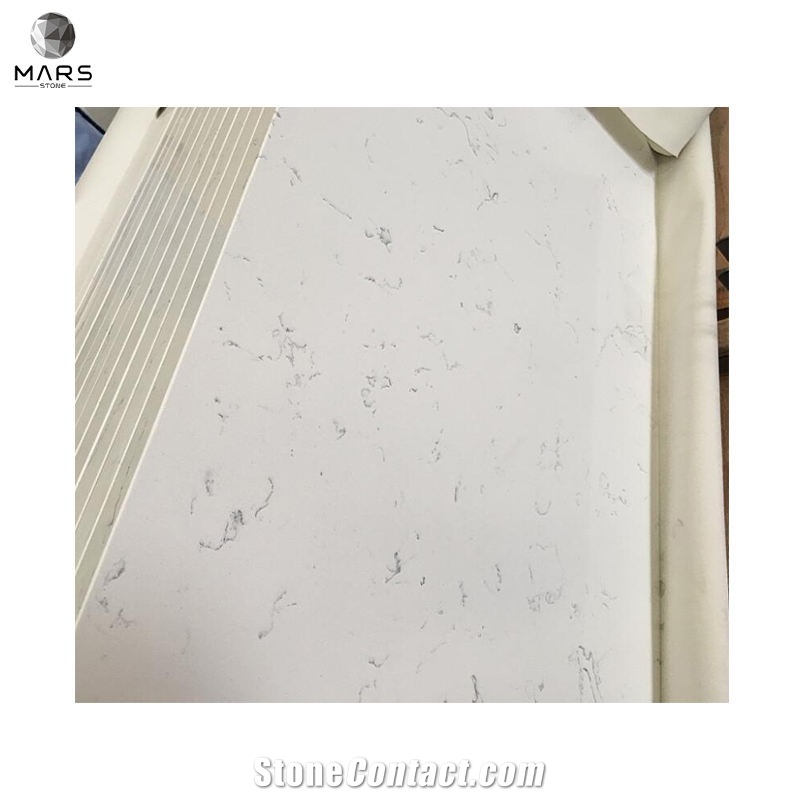 Engineered Artificial Carrara White Quartz Eased  Countertop