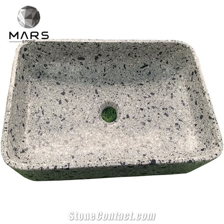 European Style Counter Top Sink Concrete Terrazzo Material