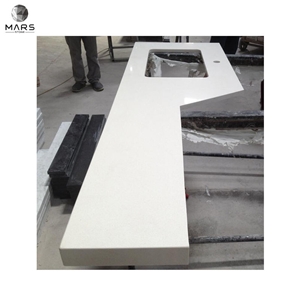 Hotel Project Construction Interior Kitchen White Quartz Countertops