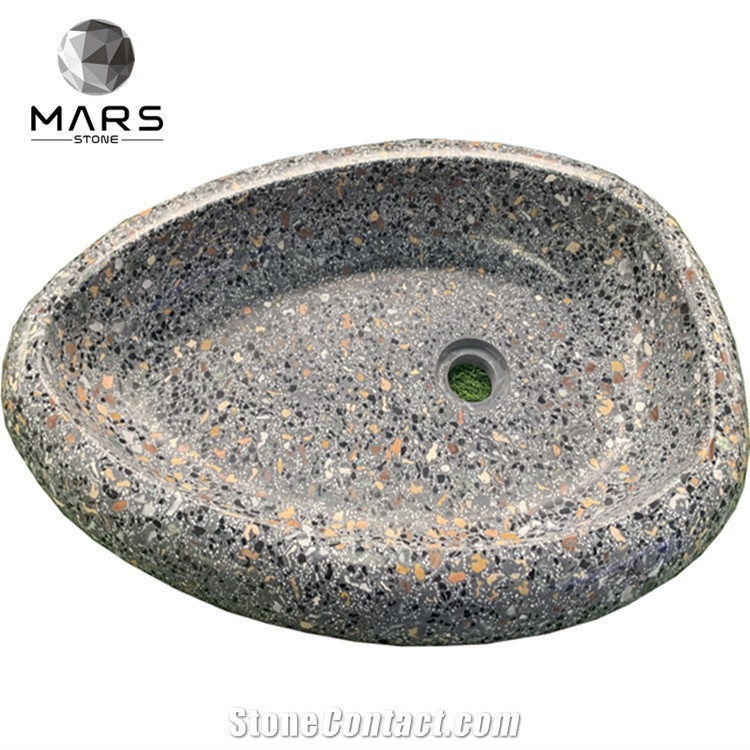 Luxury Round Circular Wash Basin Terrazzo Wash Basins