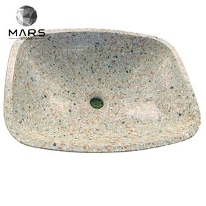 Terrazzo Stone Bathroom Basin Sink Modern Design For Hotel