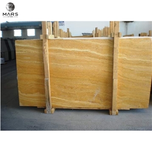 Antique Yellow Travertine Slabs, Fantasy Gold Travertine
