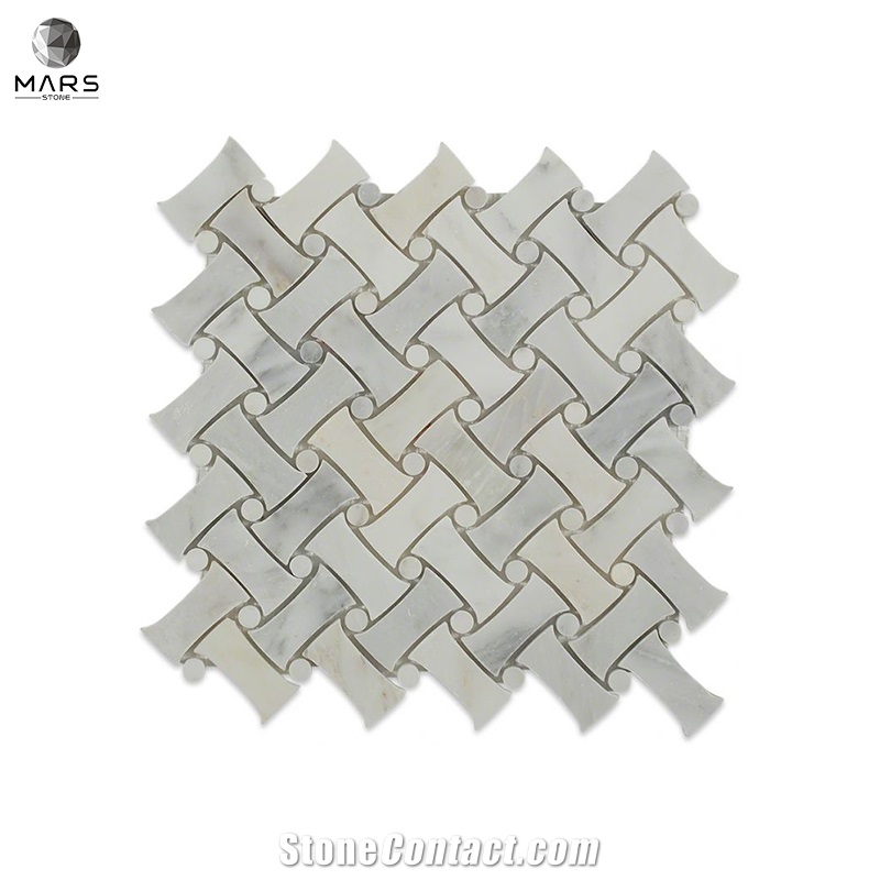 Basket Weave Classical Filigree Asian Statuary Marble Tile