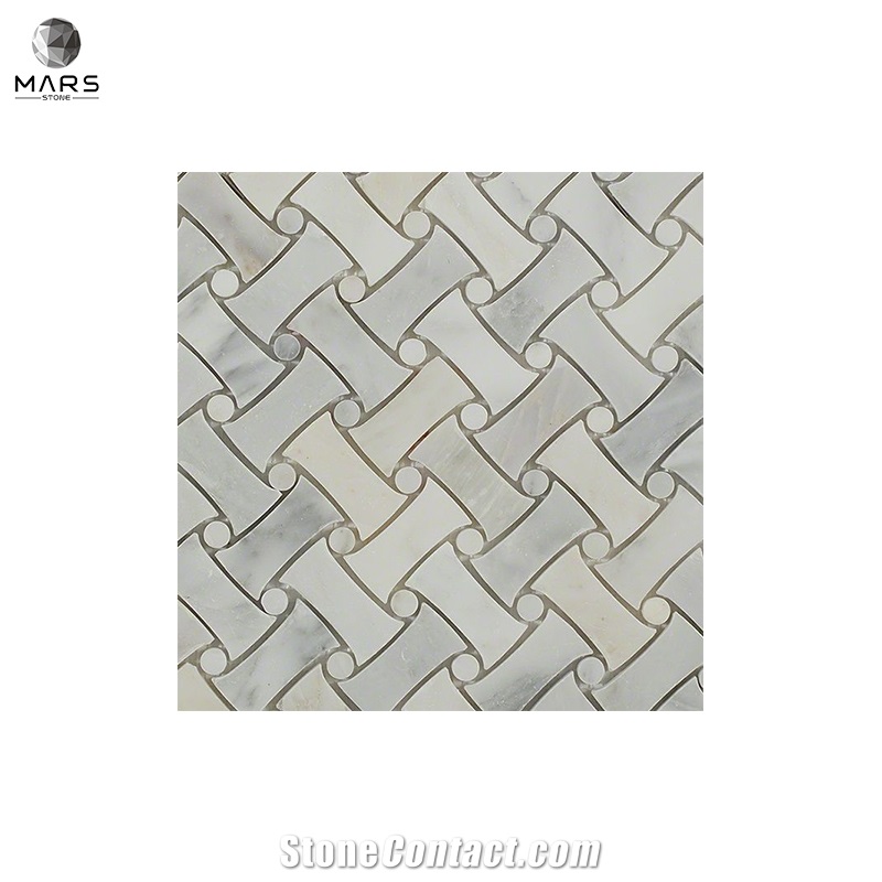 Basket Weave Classical Filigree Asian Statuary Marble Tile