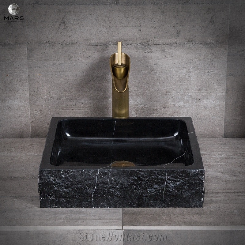Bathroom Basin Sinks Marble With Square Shape Sinks