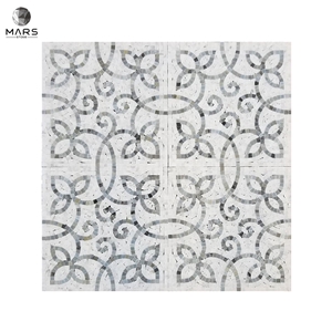 Beautiful Flower Polished White Mosaic Marble Mosaics Tiles