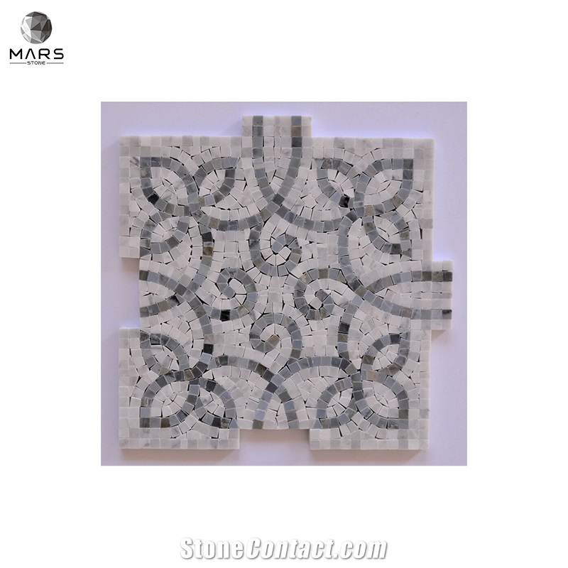 Beautiful Flower Polished White Mosaic Marble Mosaics Tiles