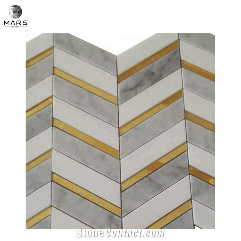 Best Manufacturer White Mixed Carrara Mosaic Marble Tiles