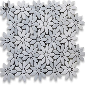 Best Selling Factory Price White Flower Shape Marble Mosaic