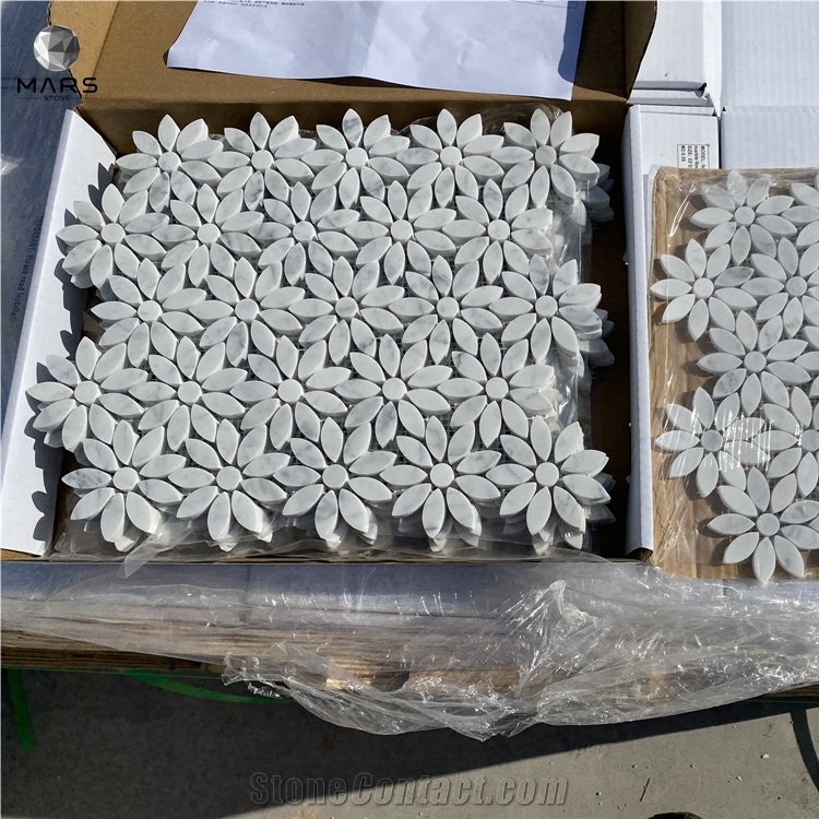 Best Selling Factory Price White Flower Shape Marble Mosaic