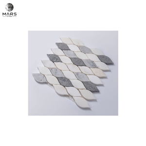 Broken Pieces Irregular Polished White Marble Mosaics Tiles