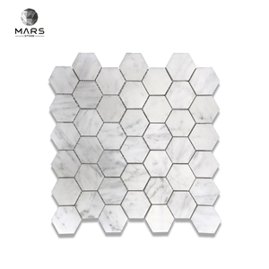 Carrara White Hexagon Cheap Irregular Mosaic Wall Tile