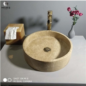 Cheap Price Bathroom Freestanding Natural Pedestal Washbasin