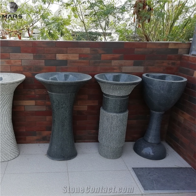 Cheap Price Bathroom Freestanding Natural Pedestal Washbasin