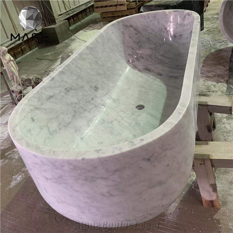Cheap Price Custom Natural White Carrara Marble Bathtub