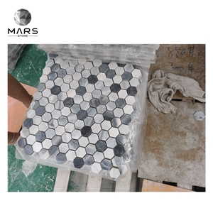 Cheap Price Grey Natural Marble Hexagon Shape Mosaic Tiles