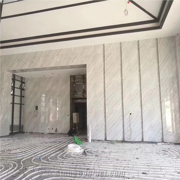 China Bianco Guangxi White Marble With Grey Veins Slabs