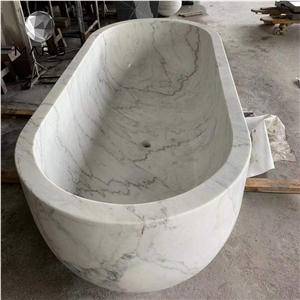China Cheap Price White Marble Stone Bathtub For Sale