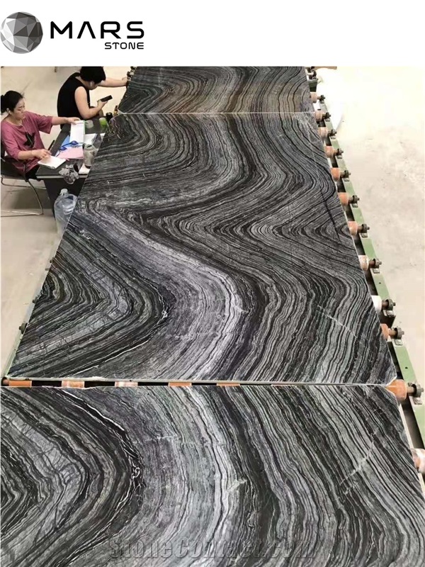 China Cheap Zebra Black Wood Marble For Flooring Tiles