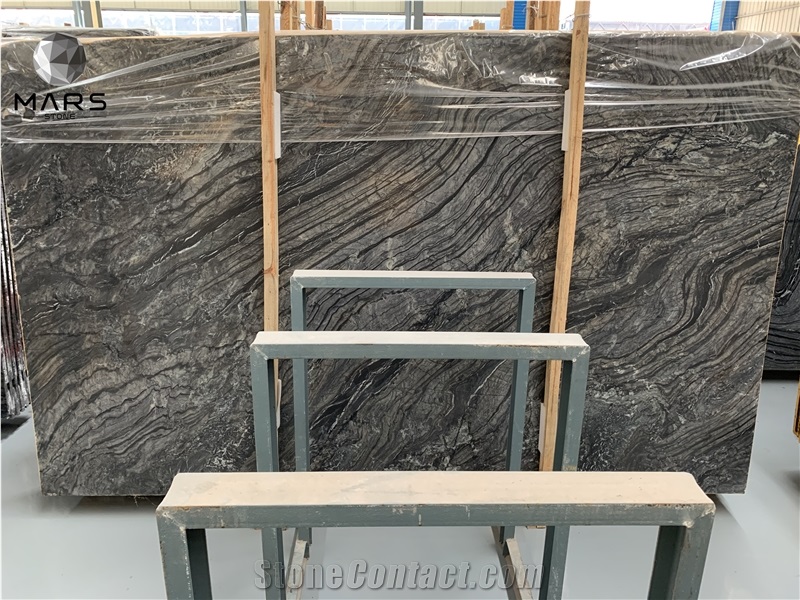 China Cheap Zebra Black Wood Marble For Flooring Tiles