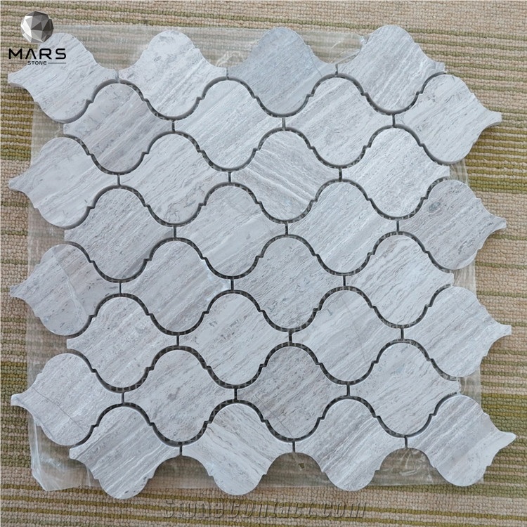 Customized Kitchen Wall Lantern Shape Marble Mosaic Tiles