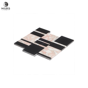 Decoration Irregular Natural Stone Black Mosaic Tiles