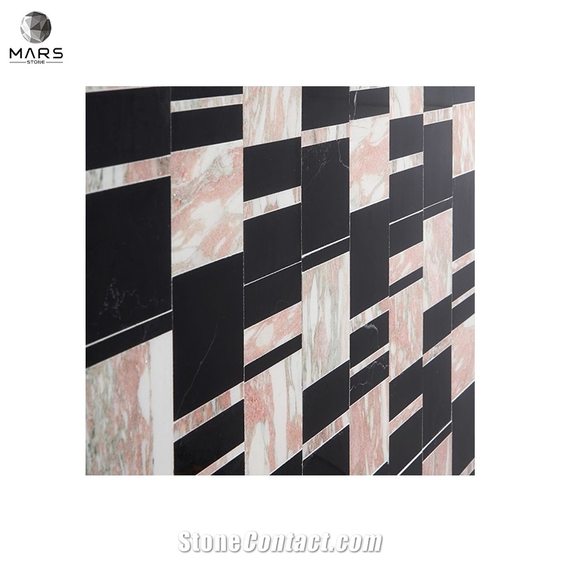 Decoration Irregular Natural Stone Black Mosaic Tiles