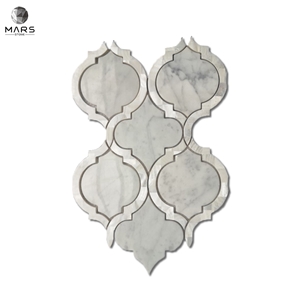 Excellent Lantern Shaped White Arabesque Marble Mosaic Tile