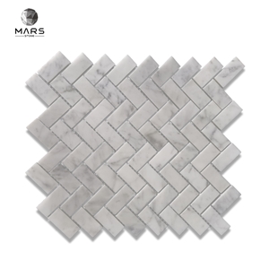 Herringbone Marble Mosaic Tile Bathroom Modern Simple Design