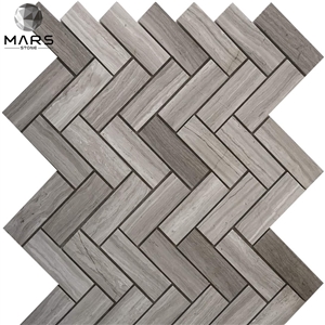 Herringbone Marble Mosaic Tile For Bathroom