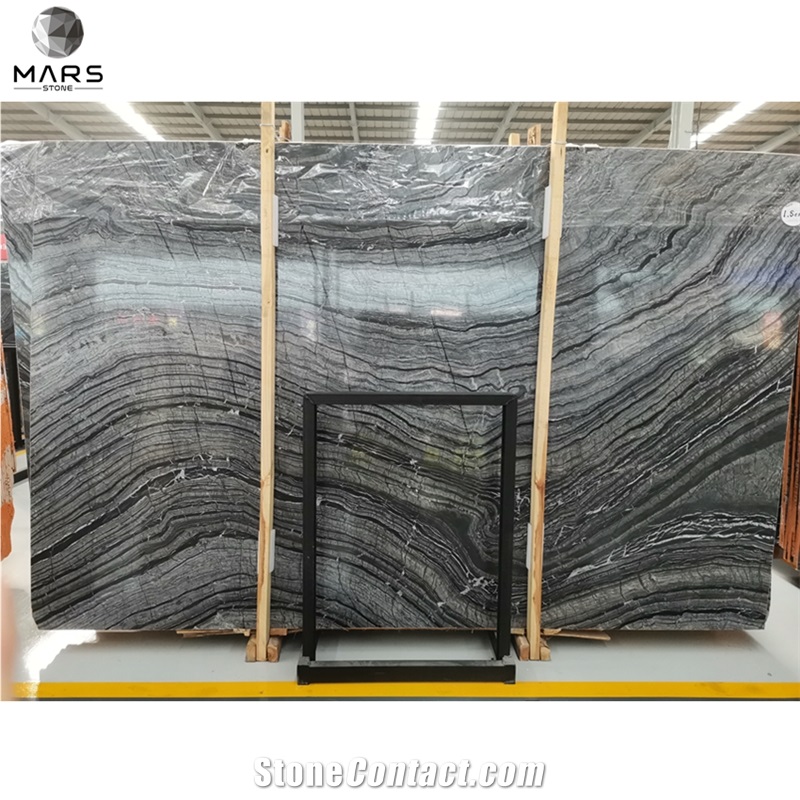 Highly Chinese Ancient Wood Grain Marble Black Cheap Stone