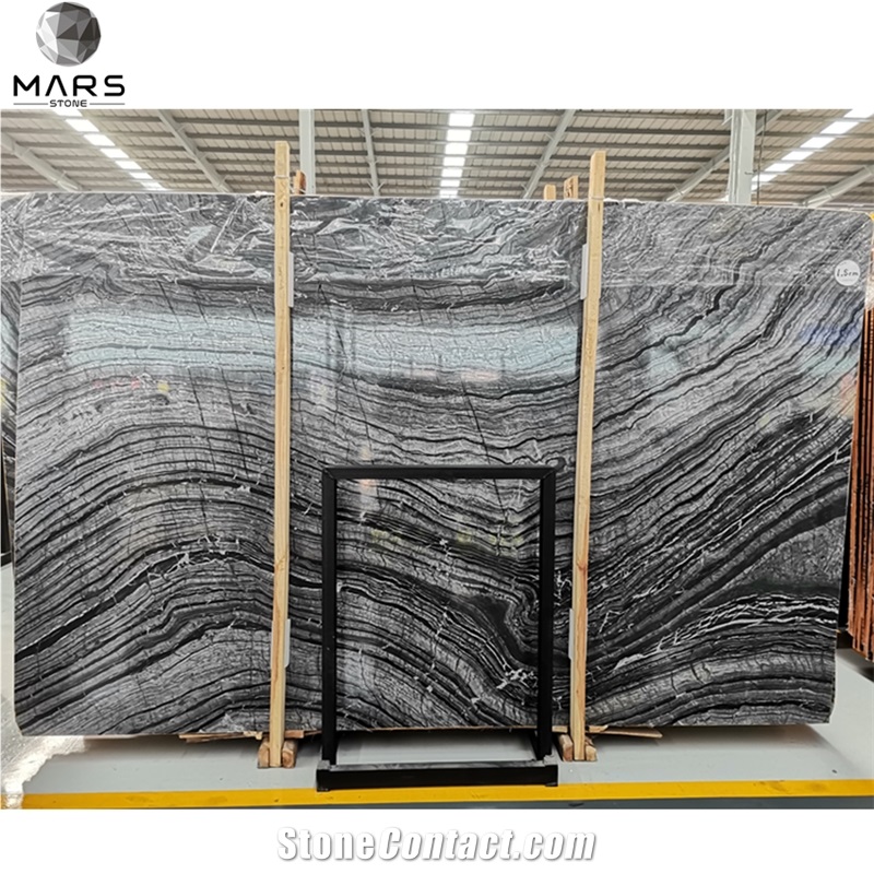 Highly Chinese Ancient Wood Grain Marble Black Cheap Stone