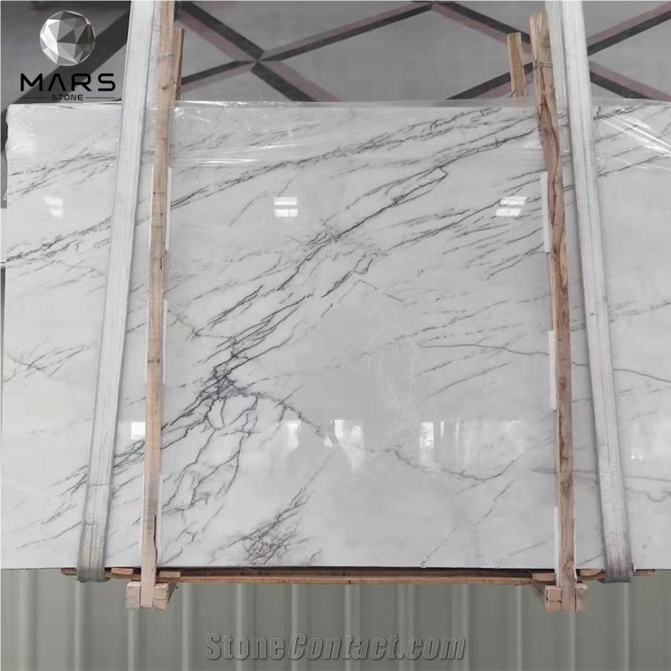 Home Decoration Lilac White Marble Stone Slabs