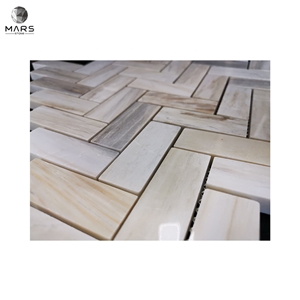 Home Decoration Marble Chevron Shape Type Mosaic Marble Tile